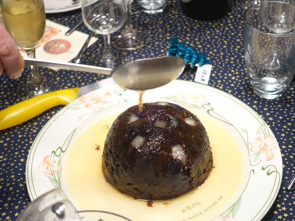 We had a british Xmas pudding in James' honor