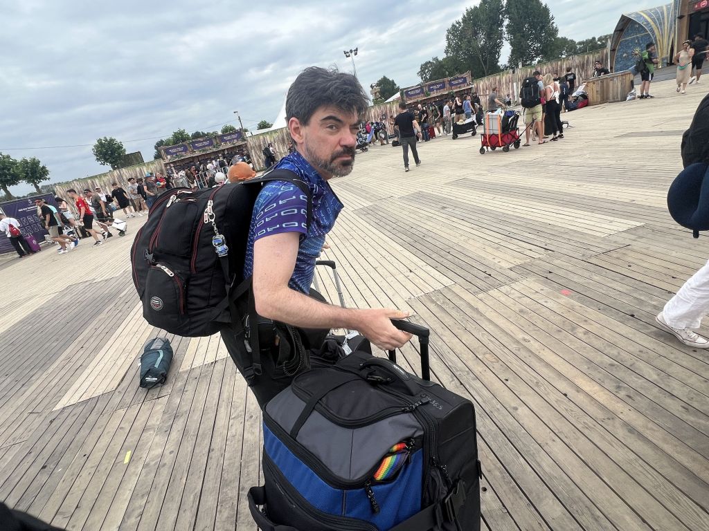 yeah, I didn't look happy after dragging heavy luggage for so long
