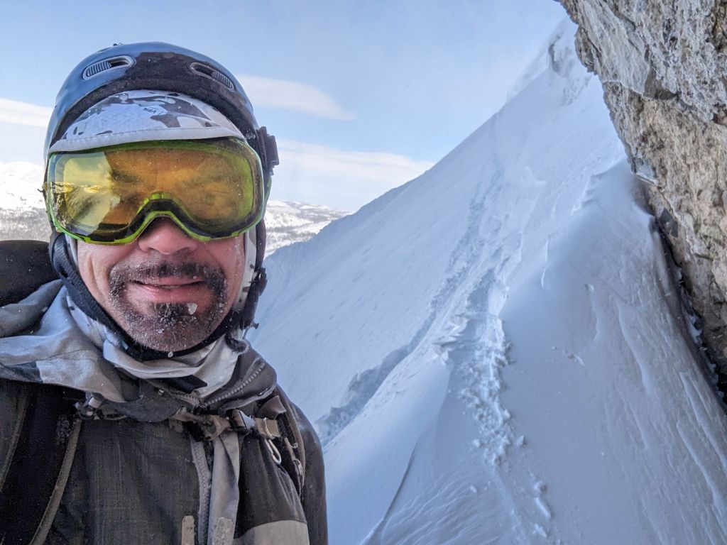 by dropping the wall, I was able to get to the snow cave, sheltered from the wind