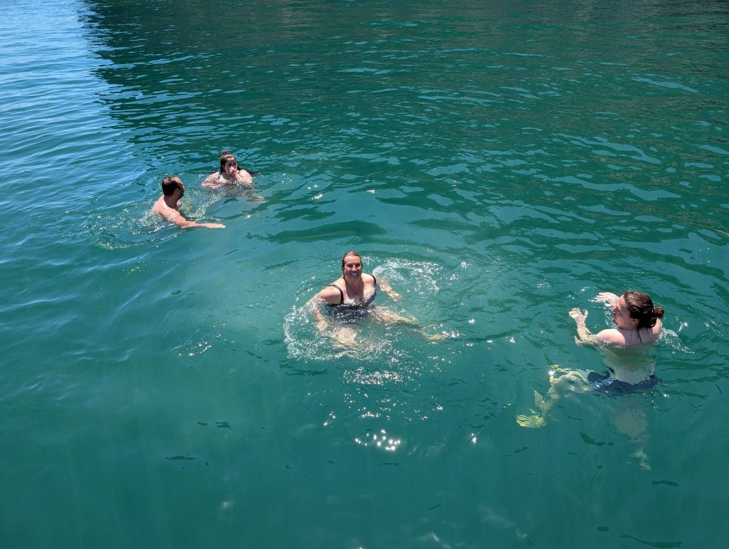 other people in the boat went to bathe, but water was kind of cold and I don't really go in the water unless it's to snorkel or dive :)