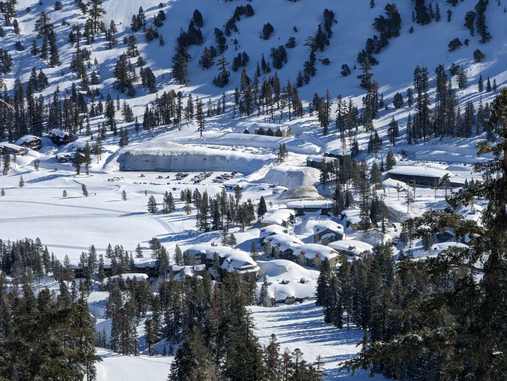 notice the huge pile of storage snow by the parking lots