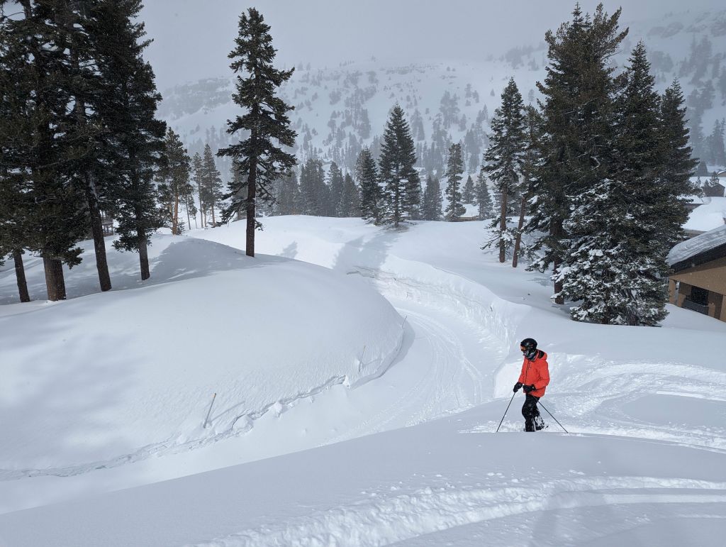 weather and visibility improved during the day, so much snow