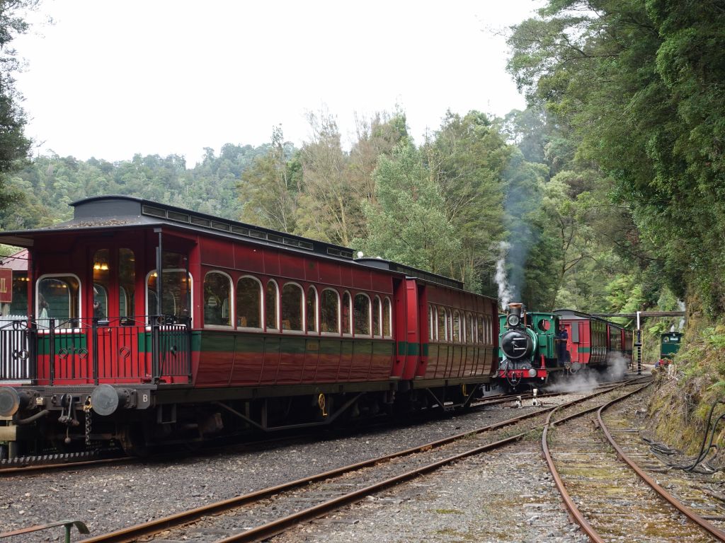 we crossed paths with the strahan to queenstown train