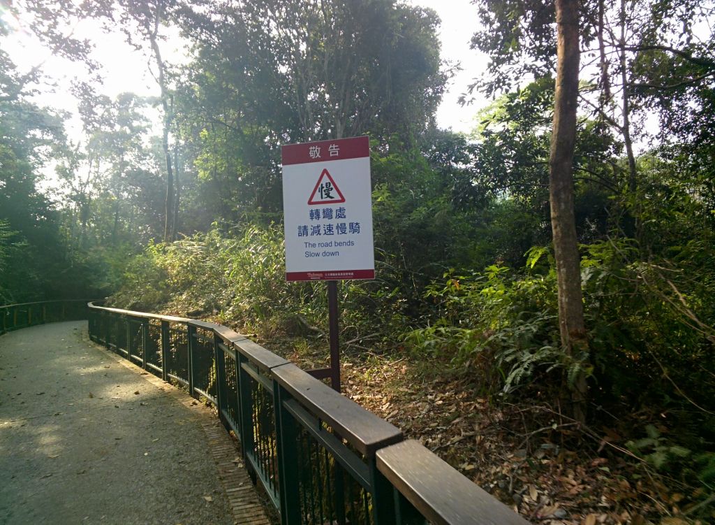 apparently many people biking there suck at biking, the path was littered with signs tell you the curved road ahead of you indeed curves and you should slow down :)