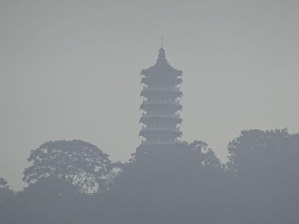 across the lake was a tall pagoda we went to visit that afternoon