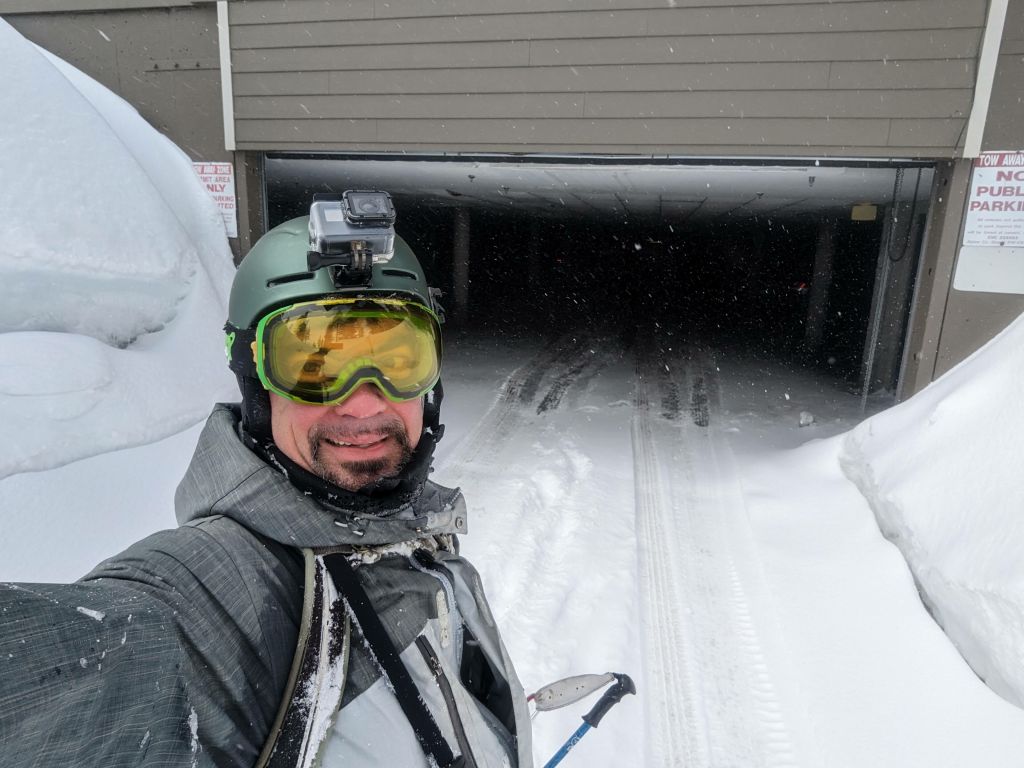 I literally managed to snowboard all the way back to the building parking lot across the street :)