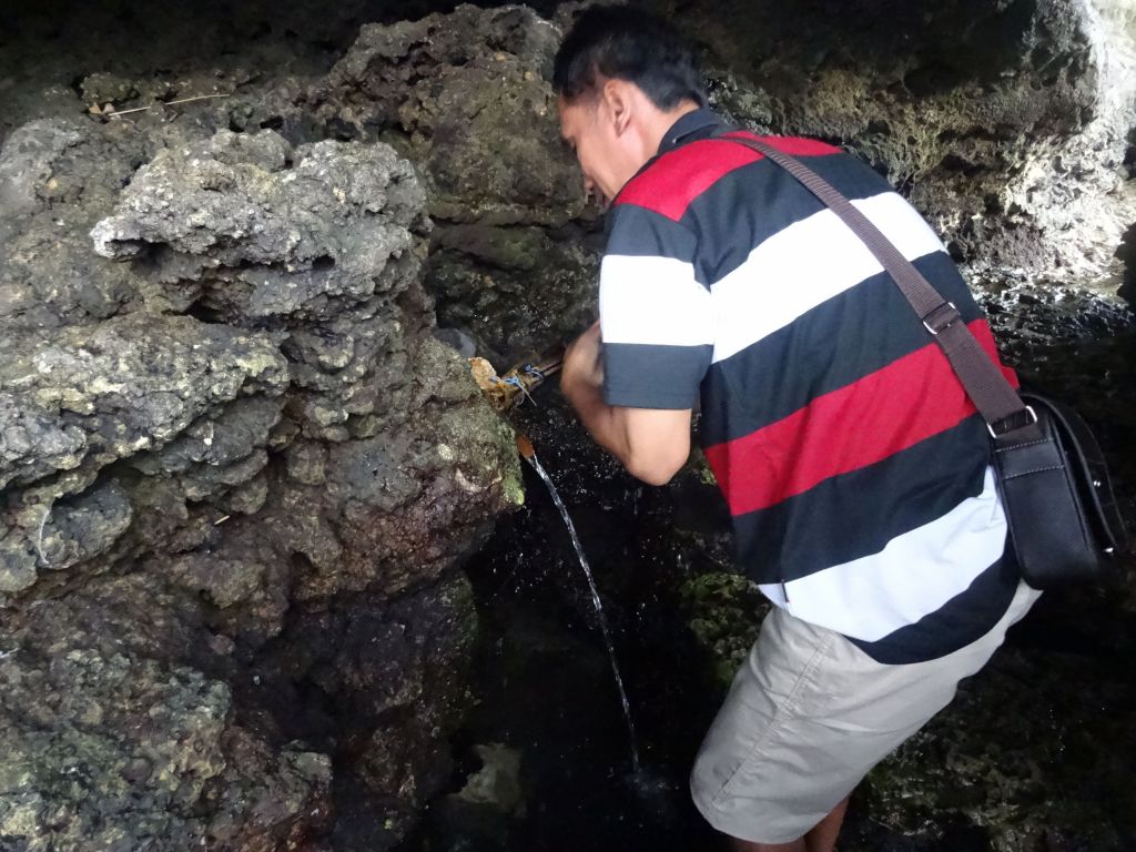 fresh water comes out of the small island