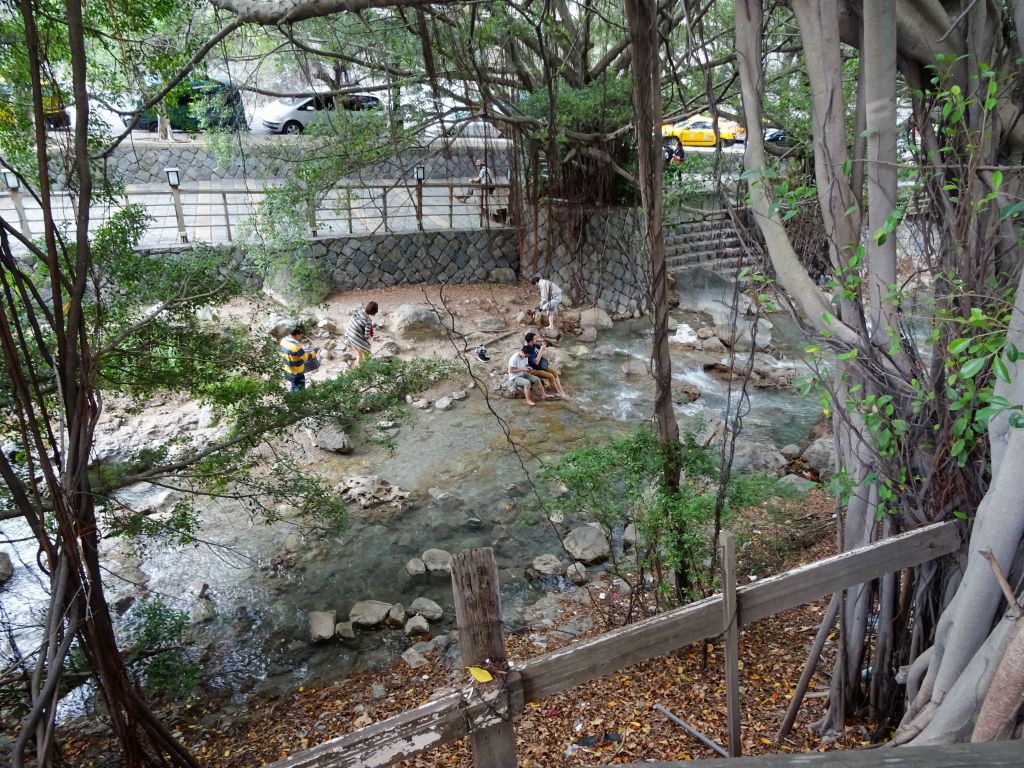 people could also get a free foot bath in the river