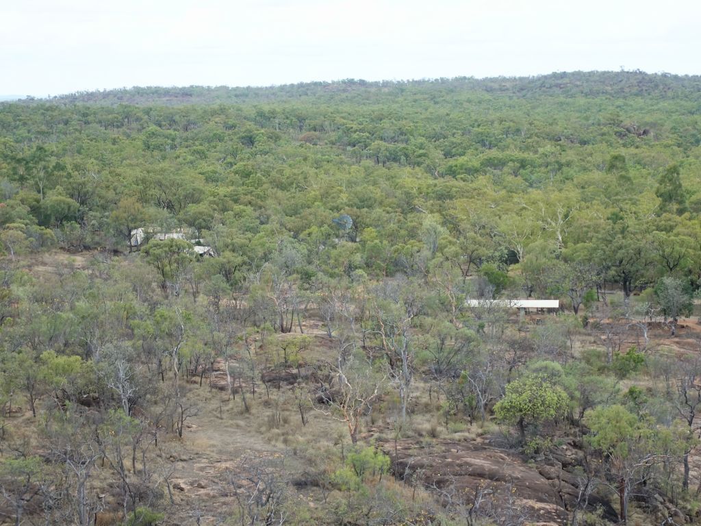 Bluff lookout with view of Undara lodging